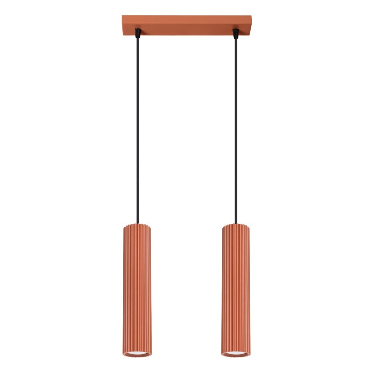 Lampe suspendue KARBON 2 rouge ocre