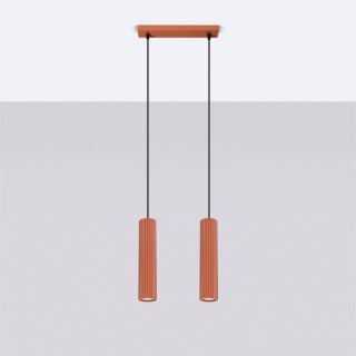 Lampe suspendue KARBON 2 rouge ocre