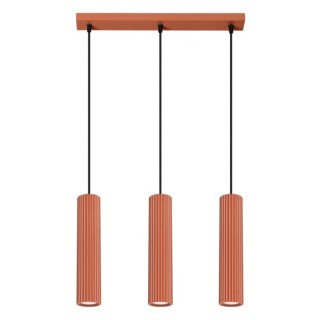 Lampe suspendue KARBON 3L rouge ocre