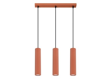 Lampe suspendue KARBON 3L rouge ocre