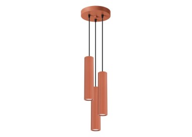 Lampe suspendue KARBON 3P rouge ocre