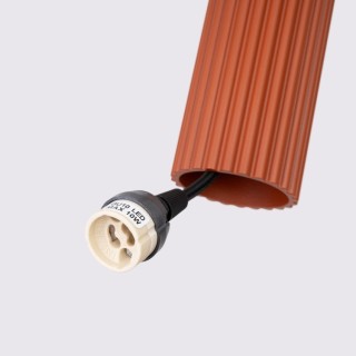 Lampe suspendue KARBON 3P rouge ocre