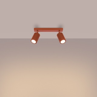 Plafonnier KARBON 2 rouge ocre