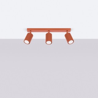 Plafonnier KARBON 3L rouge ocre
