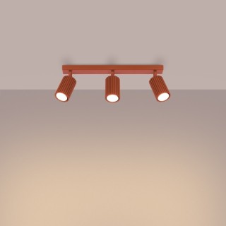 Plafonnier KARBON 3L rouge ocre