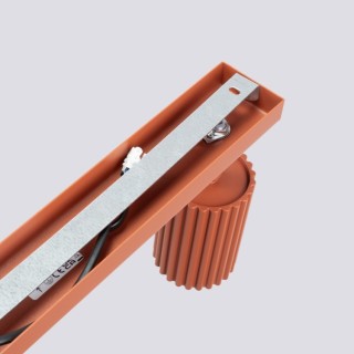 Plafonnier KARBON 3L rouge ocre