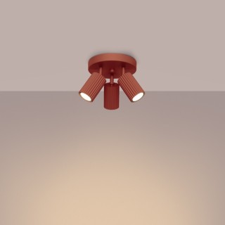 Plafonnier KARBON 3P rouge ocre