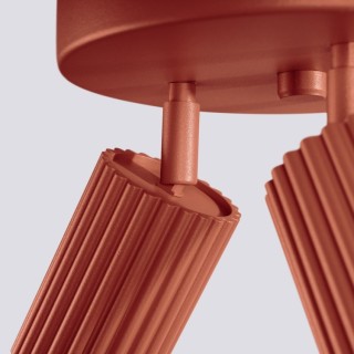 Plafonnier KARBON 3P rouge ocre