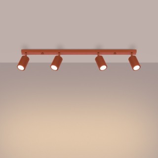 Plafonnier KARBON 4L rouge ocre