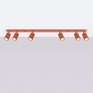 Plafonnier KARBON 6L rouge ocre