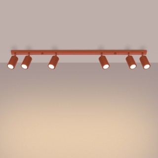 Plafonnier KARBON 6L rouge ocre