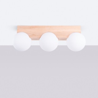 Plafonnier BULBO 3 bois naturel