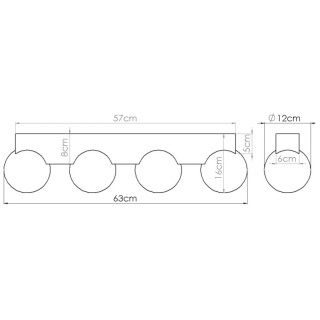 Plafonnier BULBO 4 bois naturel