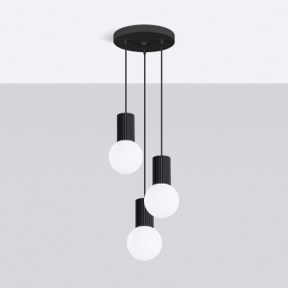Lampe suspendue HALO 3P noir