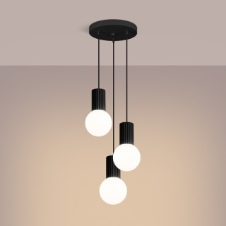 Lampe suspendue HALO 3P noir