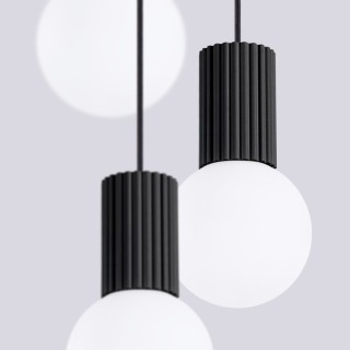 Lampe suspendue HALO 3P noir