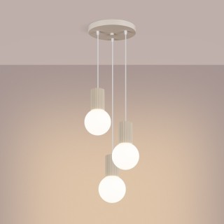 Lampe suspendue HALO 3P beige