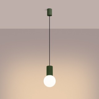 Lampe pendante HALO 1 vert olive