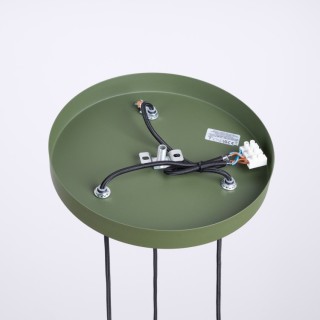 Lampe pendante HALO 3P vert olive