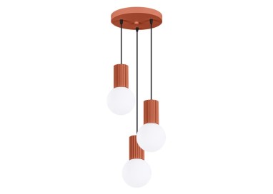 Lampe suspendue HALO 3P rouge ochra
