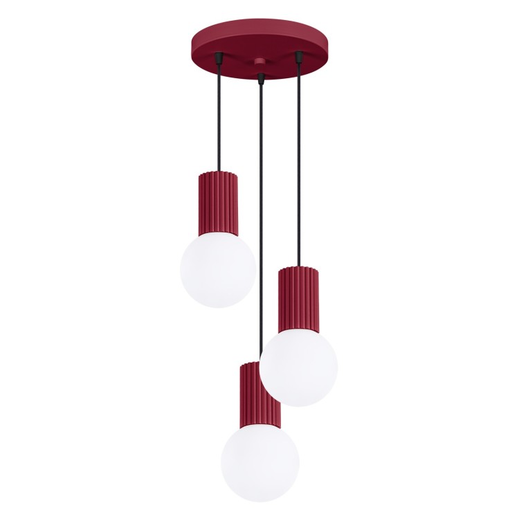 Lampe pendante HALO 3P bordeaux