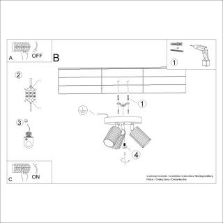 Plafonnier KARBON 3P taupe