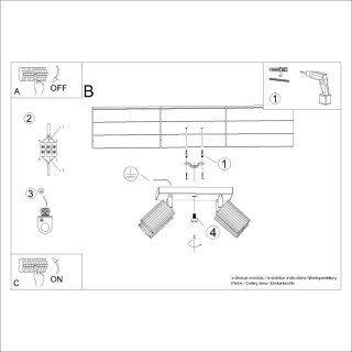 Plafonnier KARBON 4 taupe