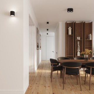 Plafonnier AURA 1 noir GU10