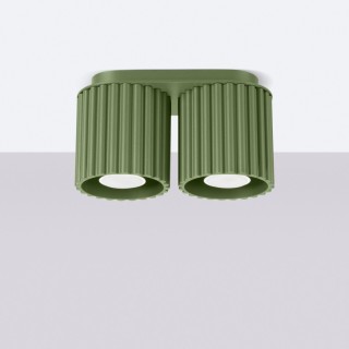 Plafonnier AURA 2 vert olive GU10