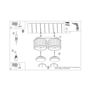 Plafonnier AURA 2 vert olive Gx53