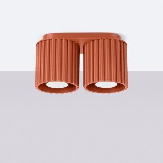 Plafonnier AURA 2 rouge ochra GU10