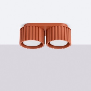 Plafonnier AURA 2 rouge ochra Gx53