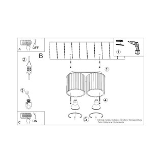 Plafonnier AURA 2 moka GU10