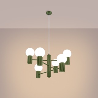 Lustre HALO 6 vert olive