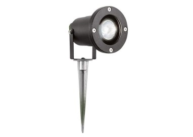 Spot piquet exterieur Metal noir et diffuseur polycarbonate clair GU10 max 50w IP65 CLI avec 1.5M cordon et prise EU SPIKEY II