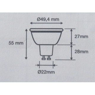 Ampoule LED GU10 6W 350lm 120° diam 50mmx56mm - Blanc chaud 3000K