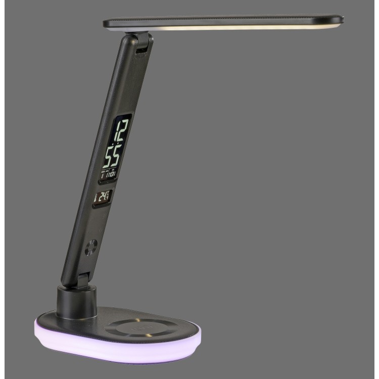 Lampe à poser, noir, 1xLED-Board/4W/3000-5000K, 1xLED-Board/2W/RGBK, luminaire intérieur, IP20