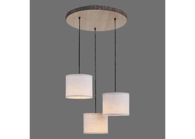 Plafonnier, décor bois, 3xE27/40W, luminaire intérieur, IP20