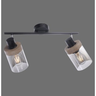 Applique et Plafonnier, noir, 2xE27/40W, luminaire intérieur, IP20