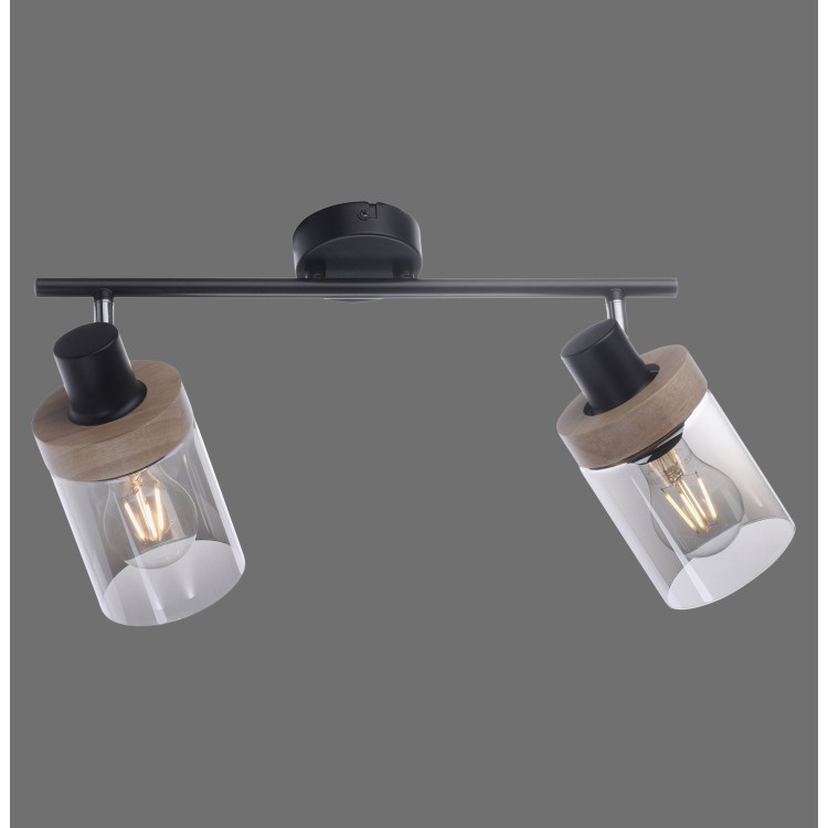 Applique et Plafonnier, noir, 2xE27/40W, luminaire intérieur, IP20