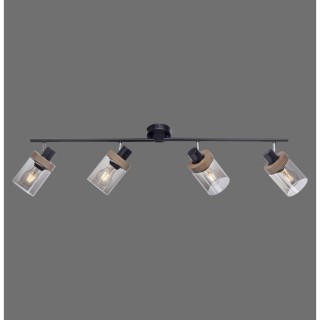 Plafonnier, noir, 4xE27/40W, luminaire intérieur, IP20