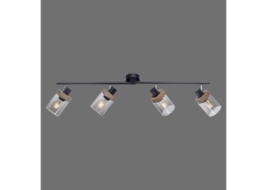 Plafonnier, noir, 4xE27/40W, luminaire intérieur, IP20