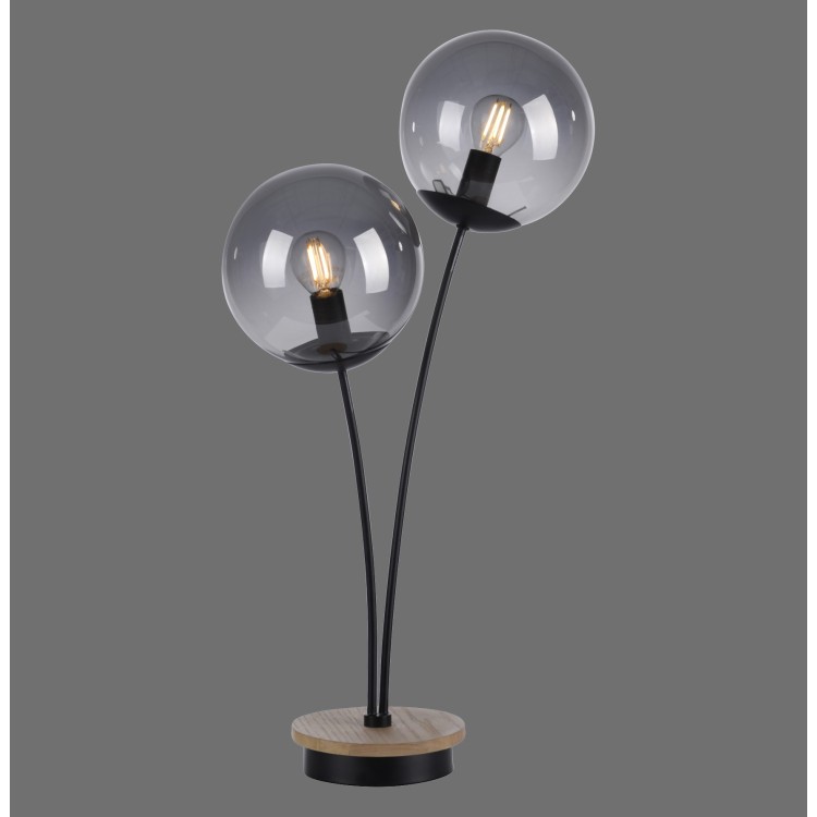 Lampe à poser, bois naturel, 2xE14/25W, luminaire intérieur, IP20