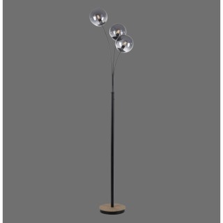 Lampadaire, bois naturel, 3xE14/25W, luminaire intérieur, IP20