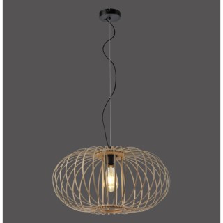 Suspension, bois naturel, 1xE27/40W, luminaire intérieur, IP20