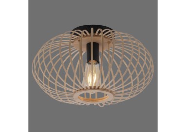 Plafonnier, bois naturel, 1xE27/40W, luminaire intérieur, IP20