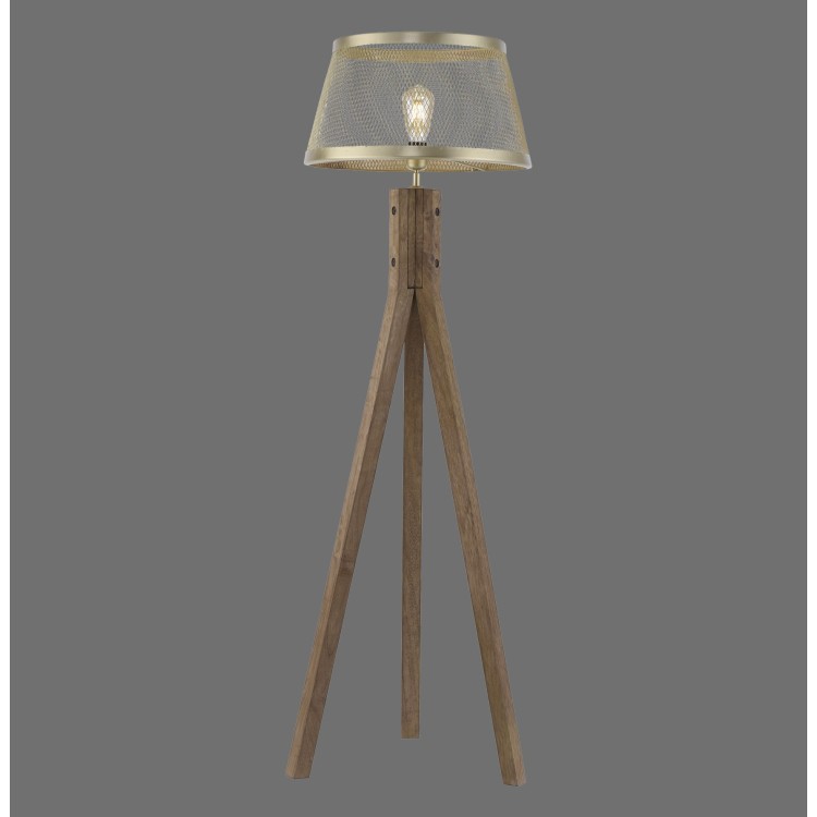 Lampadaire, laiton mat, 1xE27/60W, luminaire intérieur, IP20