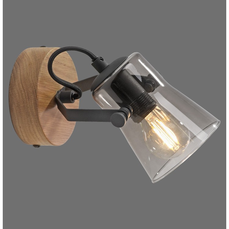 Applique et Plafonnier, bois naturel, 1xE14/10W, luminaire intérieur, IP20