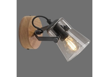 Applique et Plafonnier, bois naturel, 1xE14/10W, luminaire intérieur, IP20