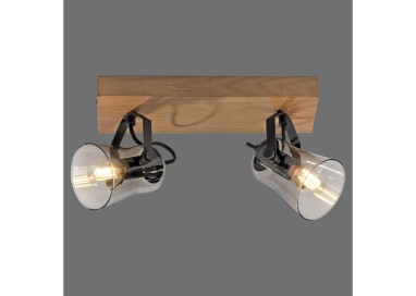 Plafonnier, bois naturel, 2xE14/10W, luminaire intérieur, IP20